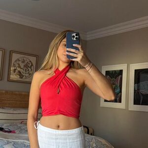 Staud Women's Red and White Vest